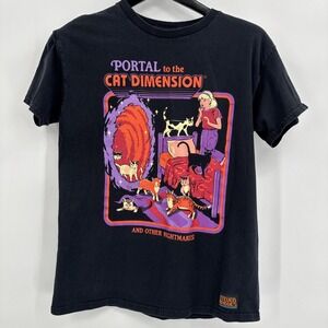 Steven Rhodes Cat Dimension Solid T-Shirt Black Men's M